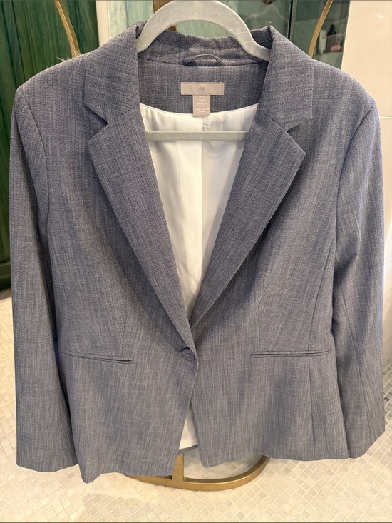 H&M Jackets & Blazers - H&M Blue Pinstripe Single-Button Tailored Blazer
